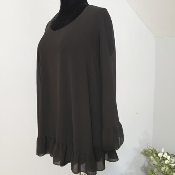 Show Me Your Mumu Little Black Semi Sheer Lined Mini Swing Tunic Dress Medium - Picture 4 of 9